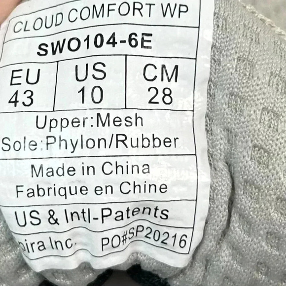 Spira Cloud Comfort Size 10 Men Waterproof Sneakers Storm Gray Comfort - Picture 5 of 10